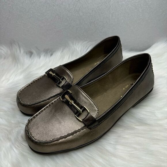 Anne Klein Nu World Bronze Slip On Flats 10 - Picture 1 of 8